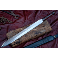 Hand-Forged Maasai Seme Sword – Full-Tang 5160 Leaf-Shaped Blade