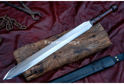 Hand-Forged Maasai Seme Sword – Full-Tang 5160 Leaf-Shaped Blade