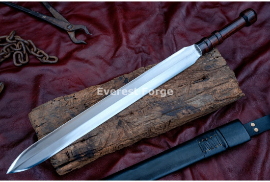 Hand-Forged Maasai Seme Sword – Full-Tang 5160 Leaf-Shaped Blade