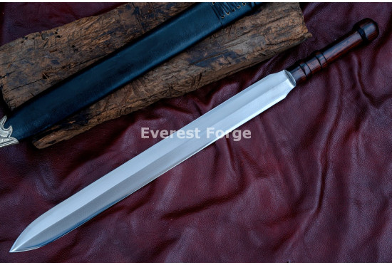 Hand-Forged Maasai Seme Sword – Full-Tang 5160 Leaf-Shaped Blade