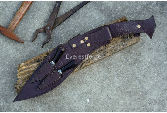 Angkhola Guardian Khukuri – 14 Inch Grooved-Body Traditional Kukri