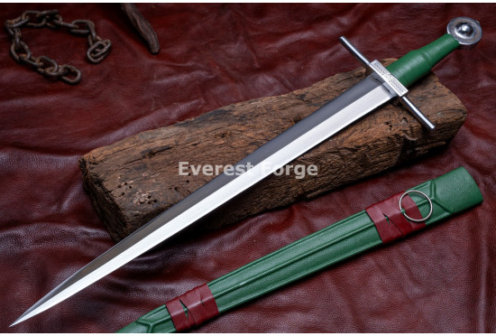 Hand-Forged Medieval Arming Sword, Celtic Knotwork