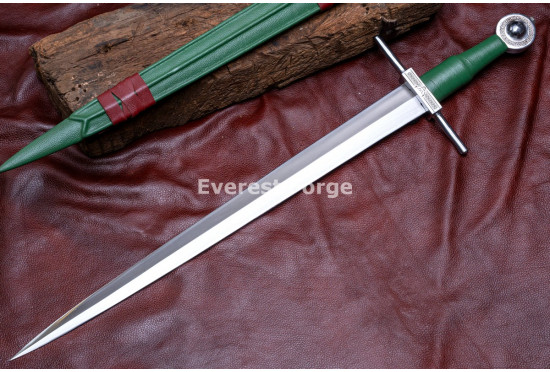 Hand-Forged Medieval Arming Sword, Celtic Knotwork