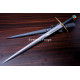 Hand-Forged Medieval Knight Sword, Brass Fittings