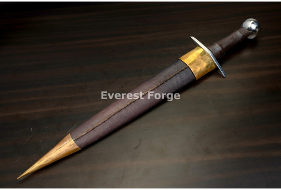 Hand-Forged Quillon Dagger, Ball Pommel