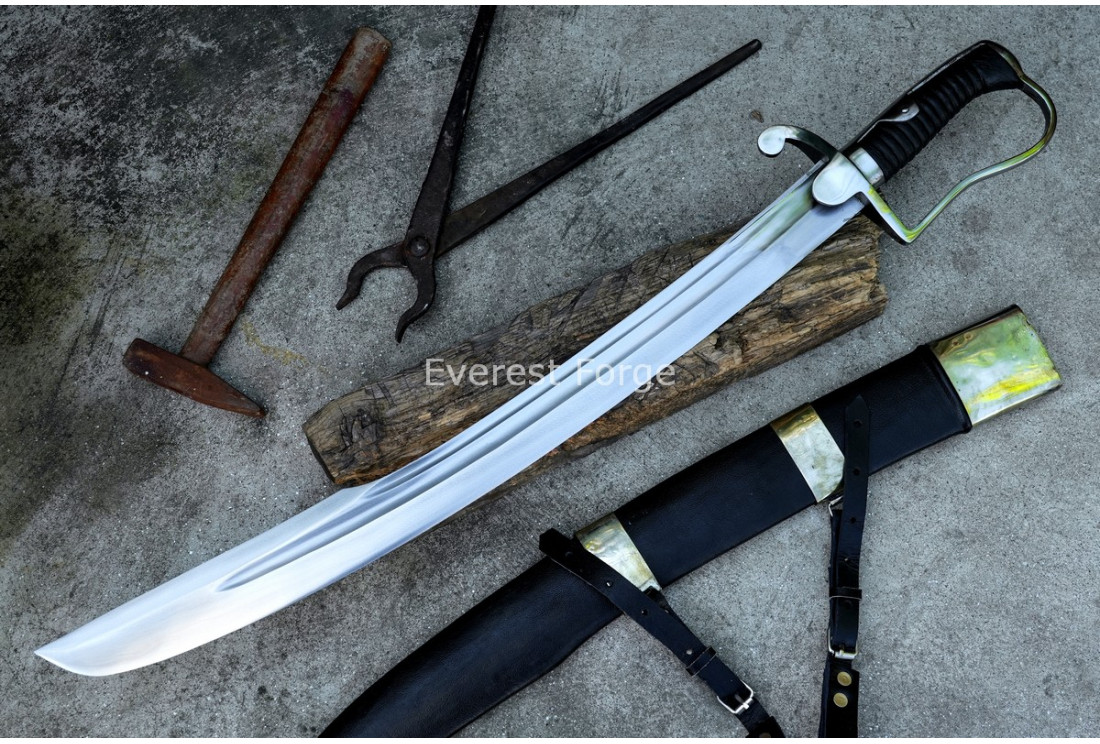British saber sword hand-forged military officer blade — Everest Forge Nepal