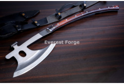 Hand-Forged Bearded Axe, Full Tang Rosewood Handle