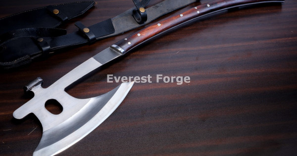 Hand-Forged Bearded Axe | Full Tang, 5160 Carbon Steel