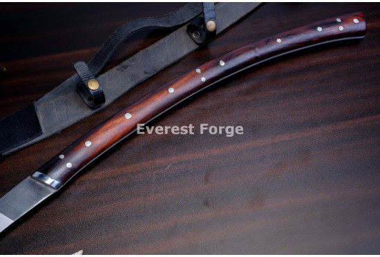 Hand-Forged Bearded Axe, Full Tang Rosewood Handle