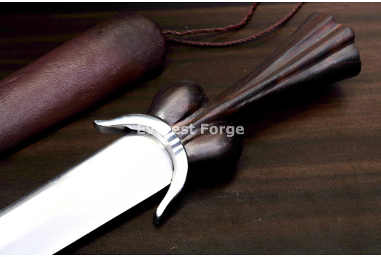 Hand-Forged Bollock Dagger, Fluted Pommel