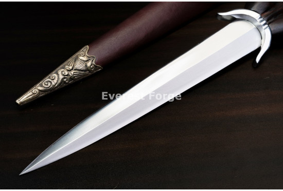 Hand-Forged Bollock Dagger, Fluted Pommel