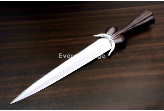 Hand-Forged Bollock Dagger, Fluted Pommel