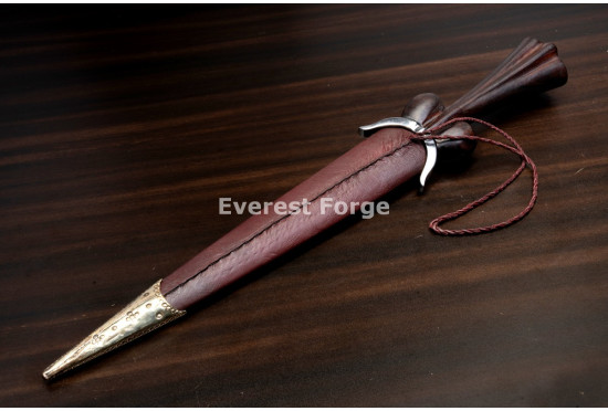 Hand-Forged Bollock Dagger, Fluted Pommel