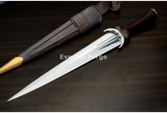 Hand-Forged Bollock Dagger, Twin Fullers