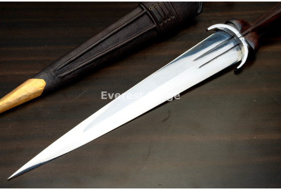 Hand-Forged Bollock Dagger, Twin Fullers