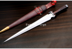 Hand-Forged Bollock Dagger, Steel Lobed Hilt