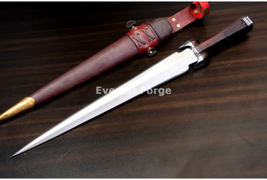 Hand-Forged Bollock Dagger, Steel Lobed Hilt