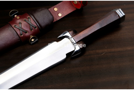 Hand-Forged Bollock Dagger, Steel Lobed Hilt
