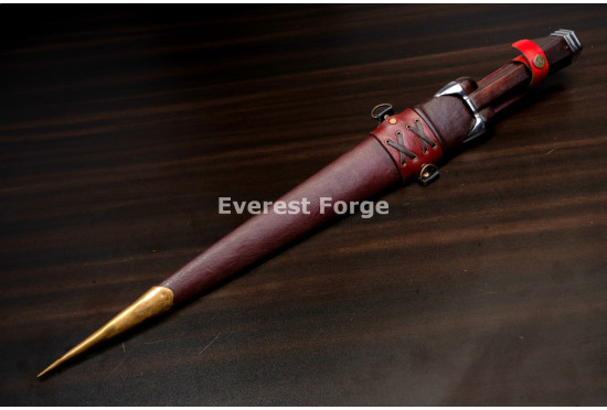 Hand-Forged Bollock Dagger, Steel Lobed Hilt