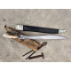 Bushwhacker Cutlass - Hand-Forged Recurved Clip-Point Sword with Bone Hilt
