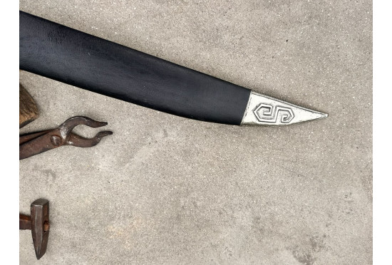 Bushwhacker Cutlass - Hand-Forged Recurved Clip-Point Sword with Bone Hilt