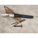 Bushwhacker Cutlass - Hand-Forged Recurved Clip-Point Sword with Bone Hilt