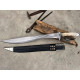 Bushwhacker Cutlass - Hand-Forged Recurved Clip-Point Sword with Bone Hilt