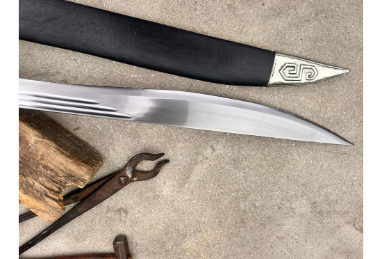 Bushwhacker Cutlass - Hand-Forged Recurved Clip-Point Sword with Bone Hilt