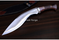 Hand-Forged Kukri Knife, Carved Grip