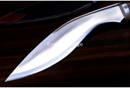 Hand-Forged Kukri Knife, Carved Grip