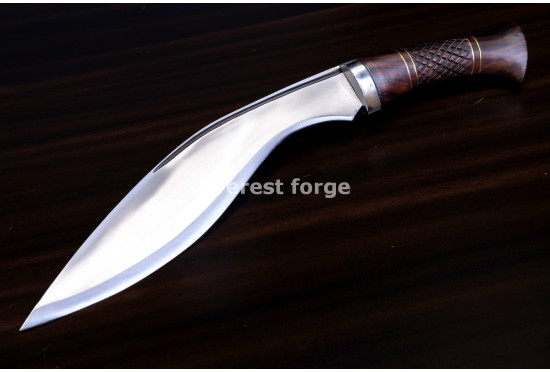Hand-Forged Kukri Knife, Carved Grip