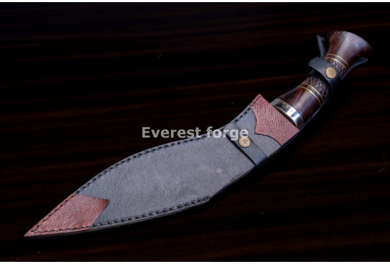 Hand-Forged Kukri Knife, Carved Grip