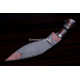 Hand-Forged Kukri Knife, Carved Grip