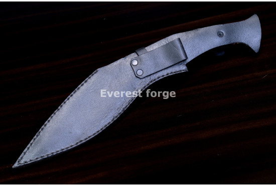 Hand-Forged Kukri Knife, Carved Grip