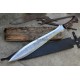 Leaf Shape sword-Flower pattern etched