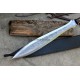 Leaf Shape sword-Flower pattern etched