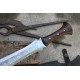 Leaf Shape sword-Flower pattern etched