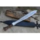 Leaf Shape sword-Flower pattern etched