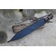 Leaf Shape sword-Flower pattern etched