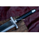 Hand-Forged Heavy-Duty Chopper Sword – Full-Tang 5160 Curved Blade with Dark Forge Finish