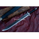 Hand-Forged Heavy-Duty Chopper Sword – Full-Tang 5160 Curved Blade with Dark Forge Finish
