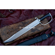 Civil War D-Guard Bowie Knife – Hand-Forged Full-Tang 5160 Clip-Point Blade