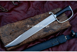 Civil War D-Guard Bowie Knife – Hand-Forged Full-Tang 5160 Clip-Point Blade