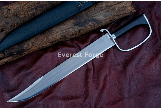 Civil War D-Guard Bowie Knife – Hand-Forged Full-Tang 5160 Clip-Point Blade