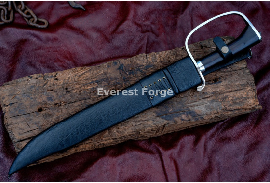 Civil War D-Guard Bowie Knife – Hand-Forged Full-Tang 5160 Clip-Point Blade