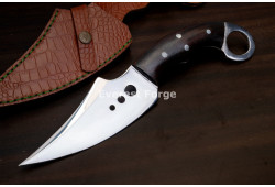 Hand-Forged Ring Pommel Knife, Pierced Blade