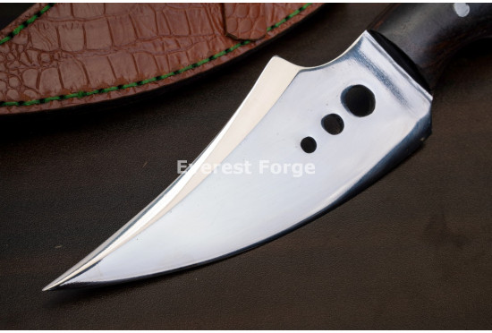 Hand-Forged Ring Pommel Knife, Pierced Blade