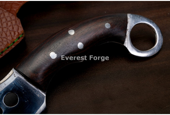 Hand-Forged Ring Pommel Knife, Pierced Blade
