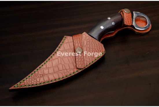 Hand-Forged Ring Pommel Knife, Pierced Blade