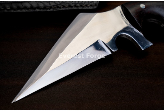 Hand-Forged Ring Pommel Knife, Faceted Blade